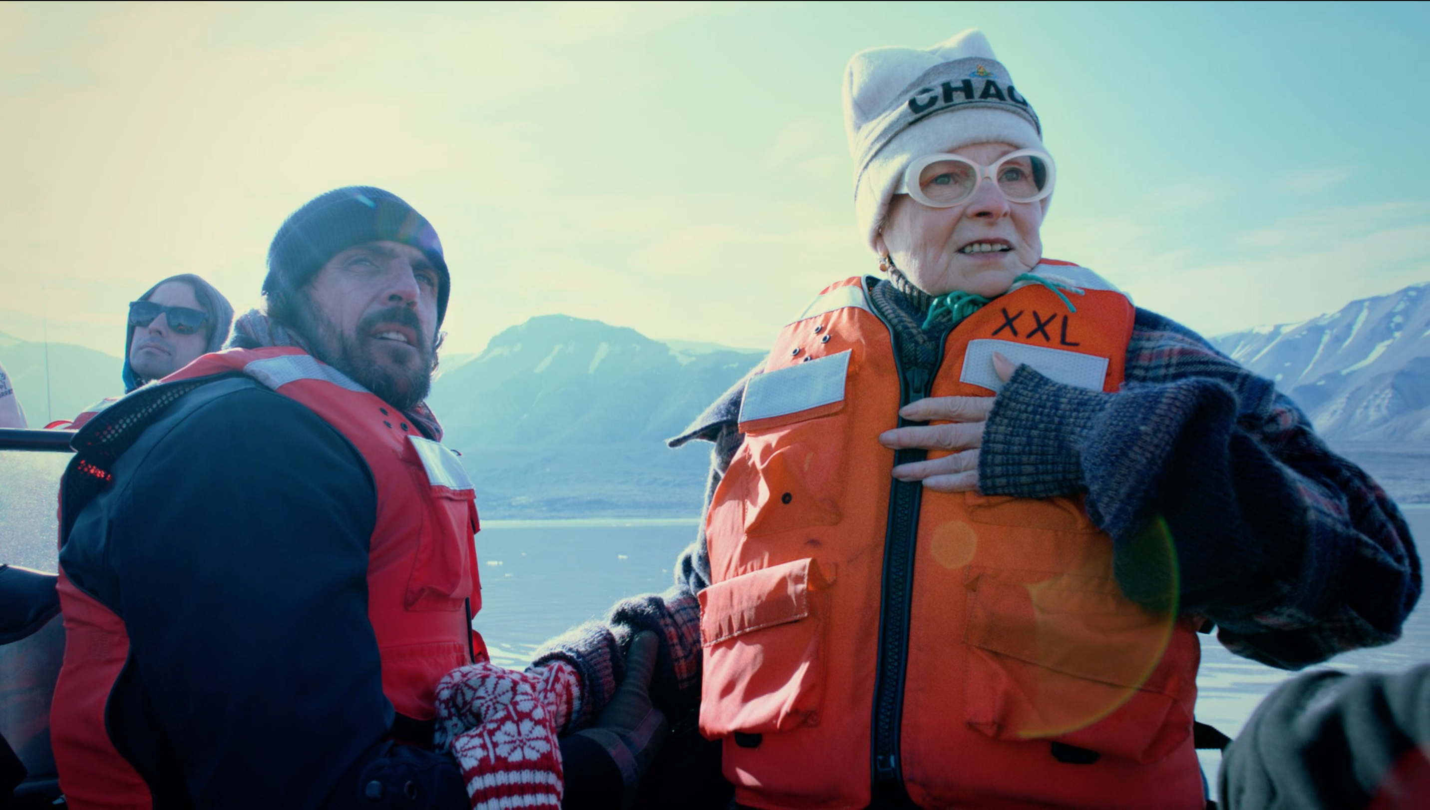 Westwood and husband Andreas Kronthaler on a Greenpeace mission in the Arctic – WESTWOOD – Courtesy of Greenwich Entertainment