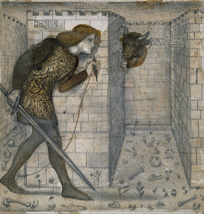 800px-Edward_Burne-Jones_-_Tile_Design_-_Theseus_and_the_Minotaur_in_the_Labyrinth_-_Google_Art_Project