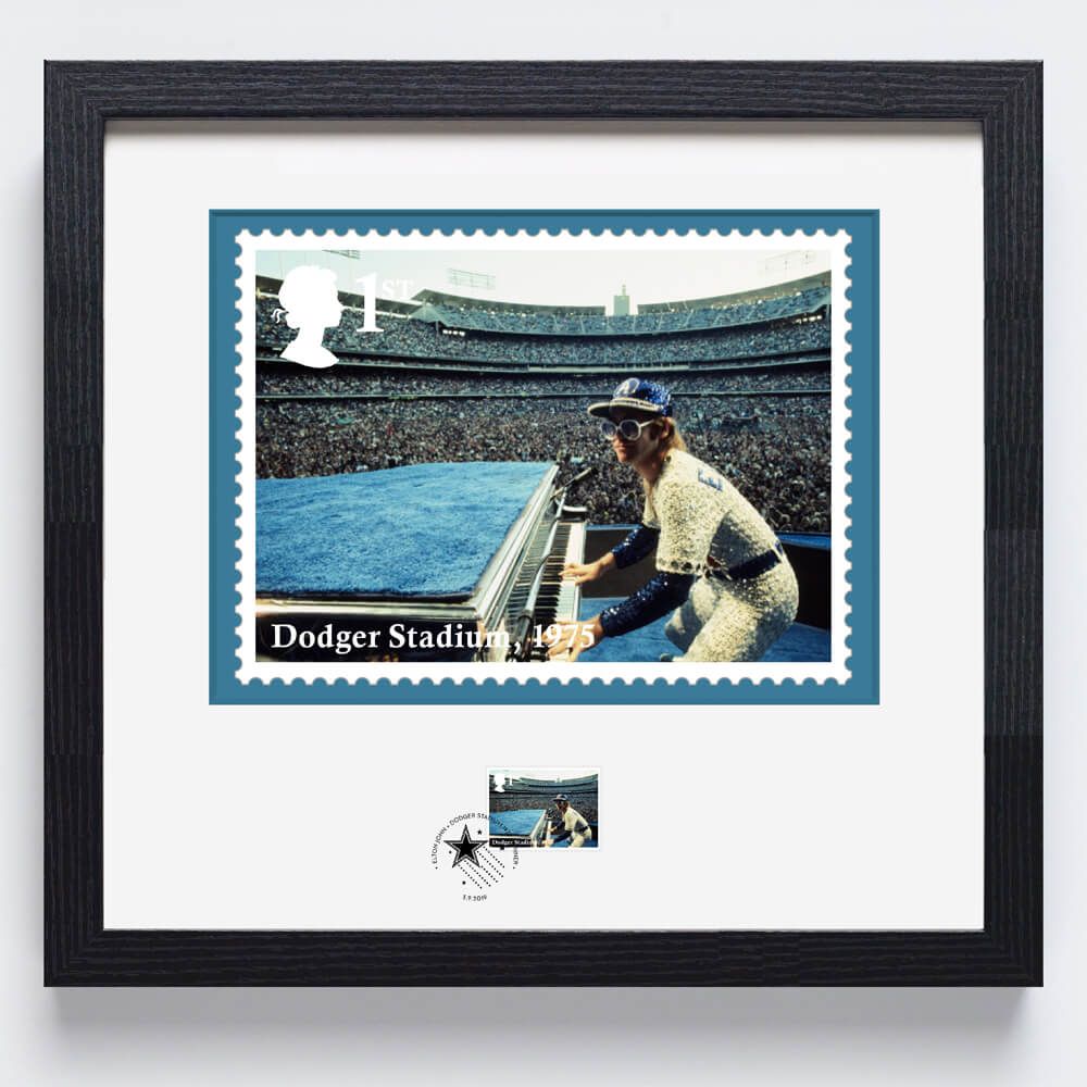 elton-john-framed-dodger-stadium-print-and-stamps