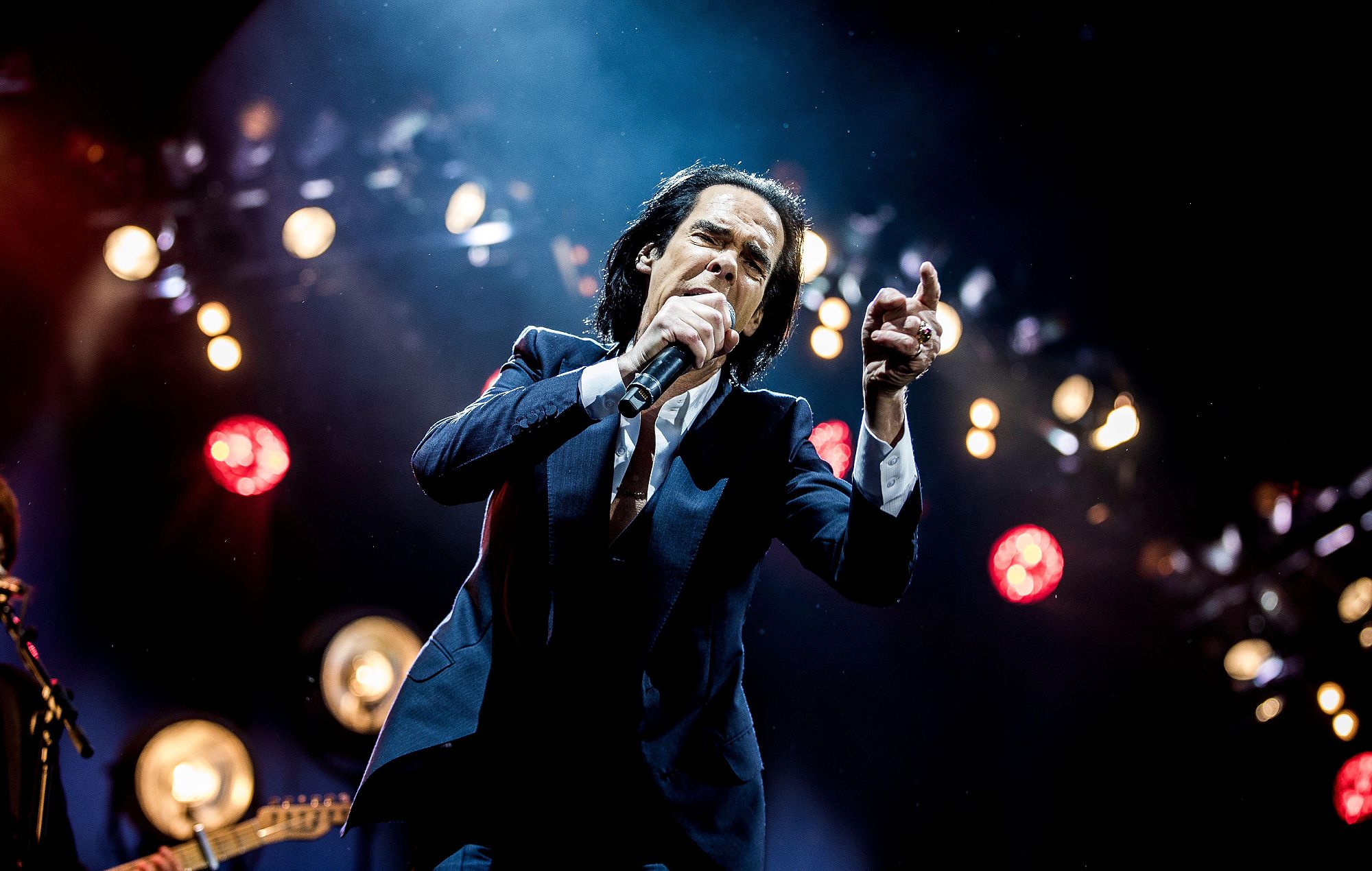 Aarhus, Denmark. 02nd June, 2022. The Australian musician, composer and  singer Nick Cave performs a live concert with his band The Bad Seeds during  the Danish music festival Northside 2022 in Aarhus. (